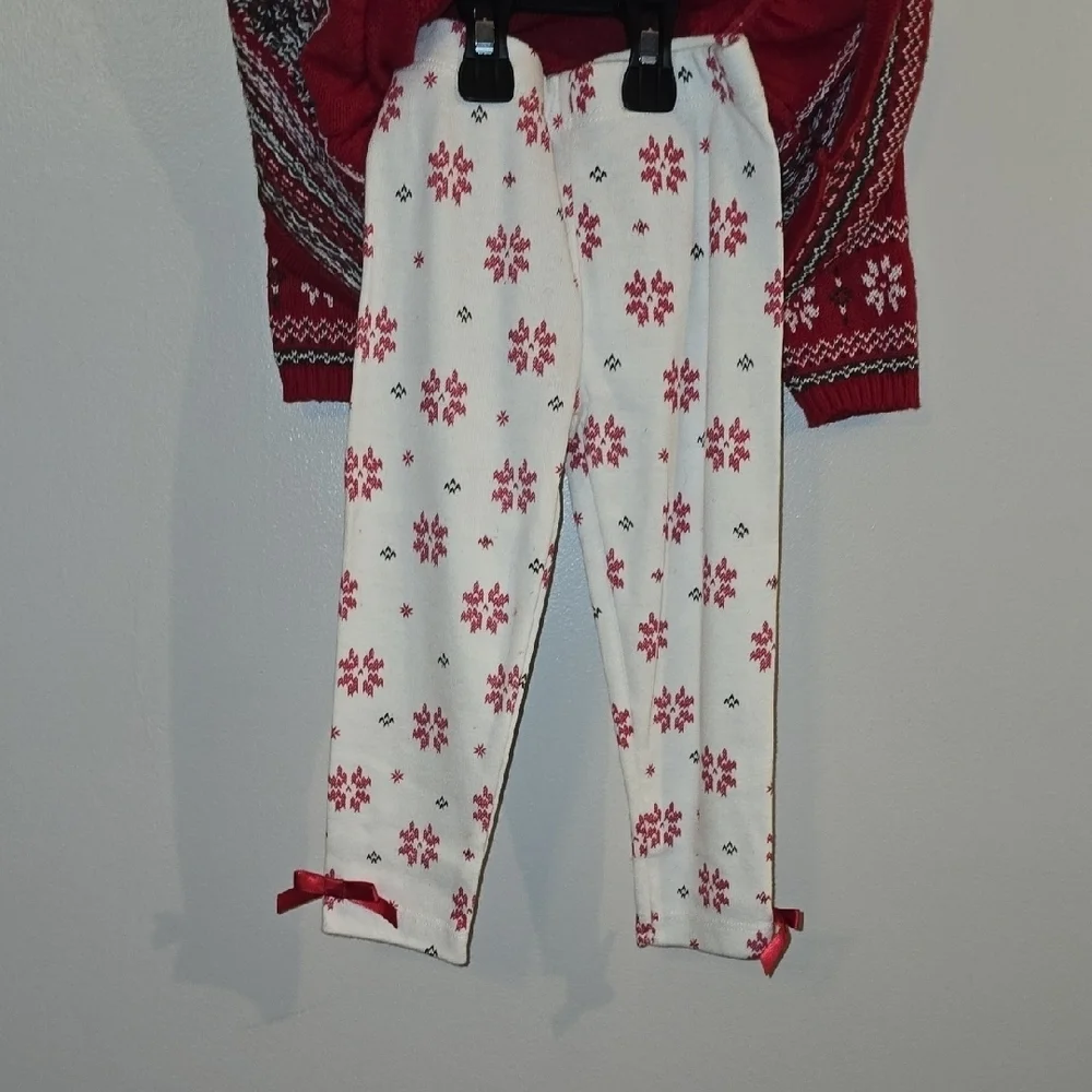 Blueberi Boulevard Festive Red and White Girls Holiday Dress And Tights